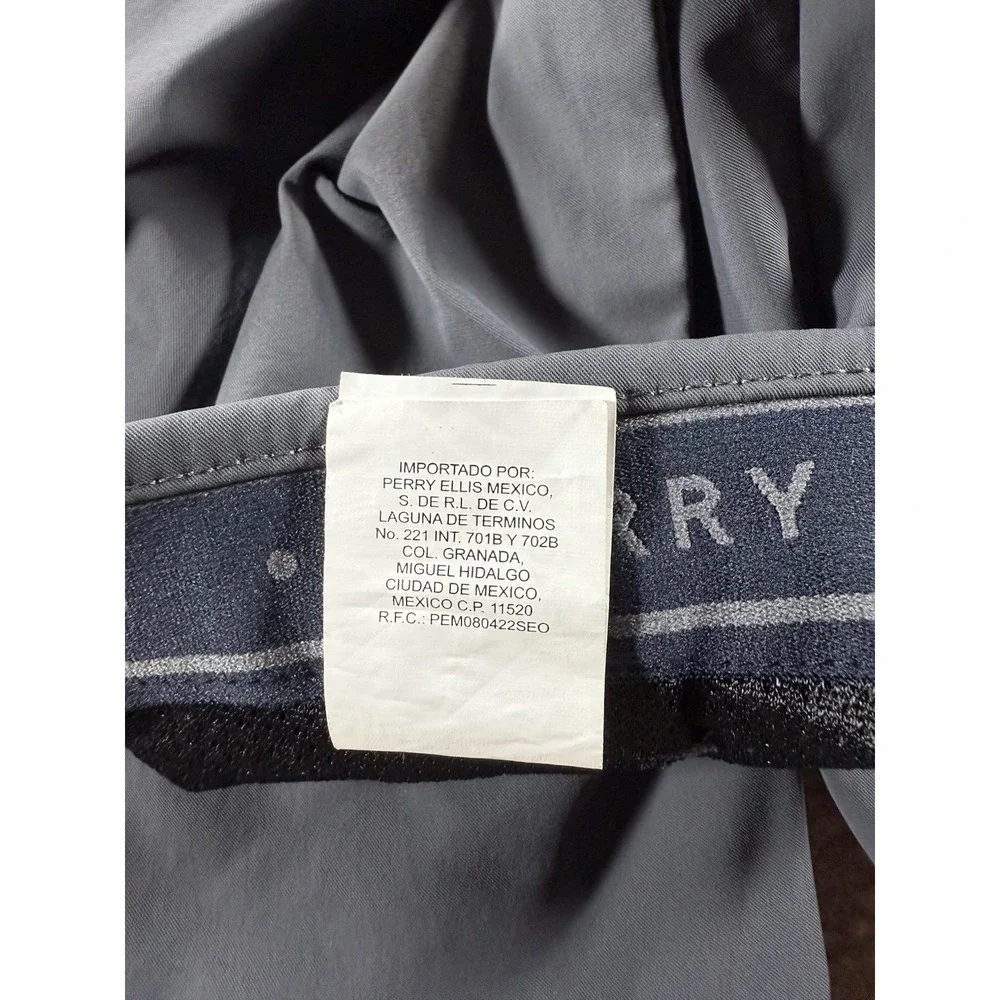 Perry Ellis‎ Men's 34 Gray Golf Shorts Stretch Nylon Blend Chino Performance Fit